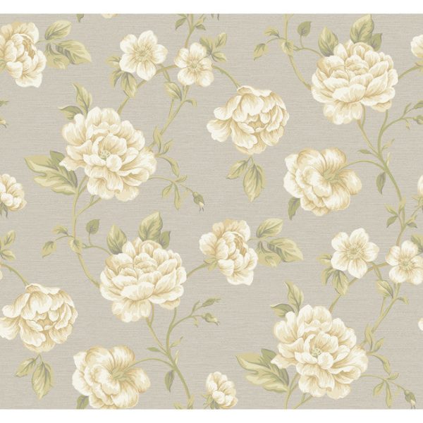 York RE9031 Vintage Patina Peony Vine Wallpaper Cheap