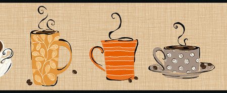 York Wallpaper KB8502B Bistro 750 Coffee Mug Border on Sale