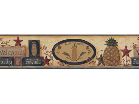 York Wallpaper BG1624BD Border Portfolio II Welcome Pineapple Border For Cheap