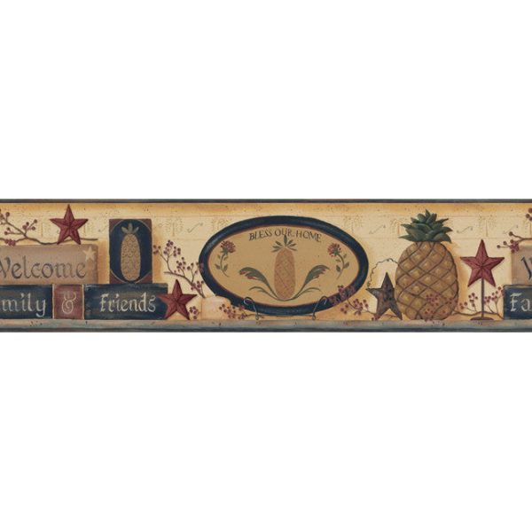 York Wallpaper BG1624BD Border Portfolio II Welcome Pineapple Border For Cheap