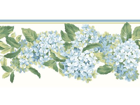 York Wallpaper AK7437B Ashford House Blooms Hydrangea Border Supply