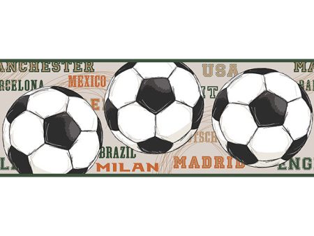 York Wallpaper JE3542BD Cool Kids Soccer Border Cheap