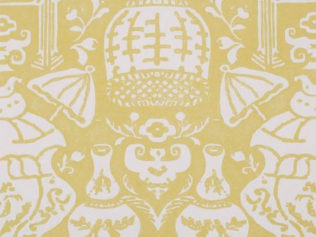 Clarence House Wallpaper 6801-14 The Vase Lemon Hot on Sale