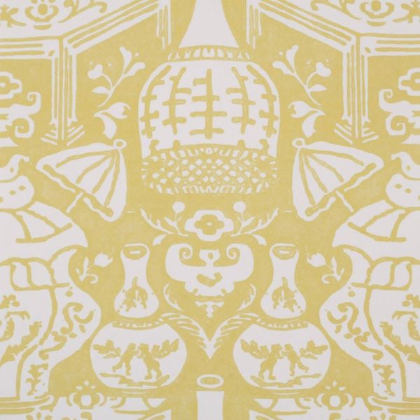 Clarence House Wallpaper 6801-14 The Vase Lemon Hot on Sale