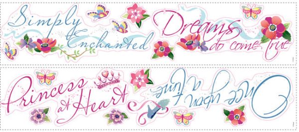 York Wallpaper RMK1521SCSDK Disney Princess - Princess Quote Online Sale