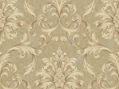 York RE9091 Vintage Patina Ornate Scroll Damask Wallpaper Discount