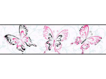 York Wallpaper BG1721B Border Portfolio II Butterfly Scroll Border Online Hot Sale