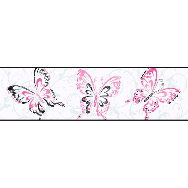 York Wallpaper BG1721B Border Portfolio II Butterfly Scroll Border Online Hot Sale