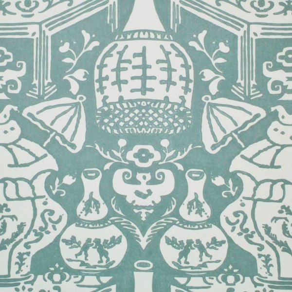 Clarence House Wallpaper 6801-17 The Vase Teal Sale