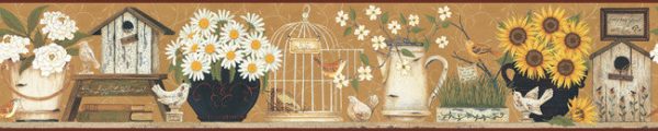 York Wallpaper CB5546BD Hearts & Crafts III Garden Shelf Border Fashion