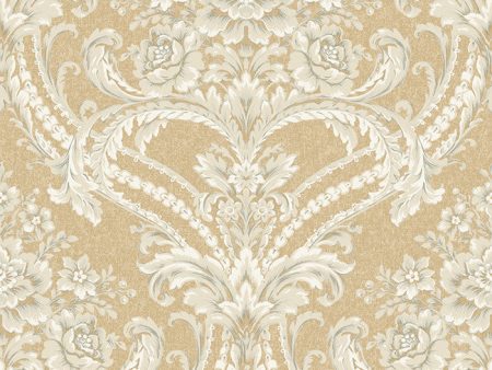 York BQ3893 Saint Augustine Baroque Floral Damask Wallpaper Cheap