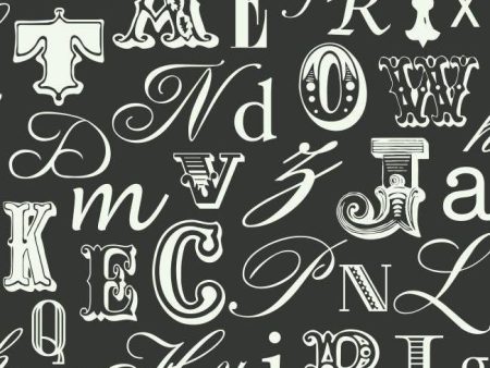 York RB4272 Black & White Book Word Play Wallpaper Fashion