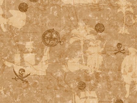 York ZB3109 Boys Will Be Boys Pirate Map Wallpaper Online Hot Sale