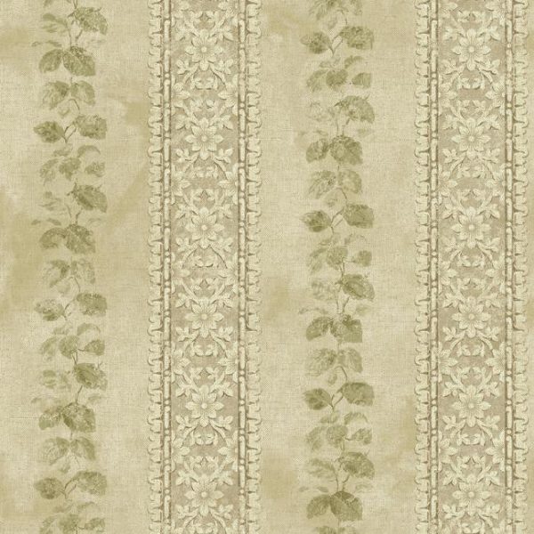 York NV6092 Baton Rouge Ornamental Leaf Trellis Stripe Wallpaper Hot on Sale