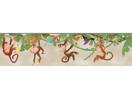 York Wallpaper ZB3218BD Boys Will Be Boys Monkey Border For Sale