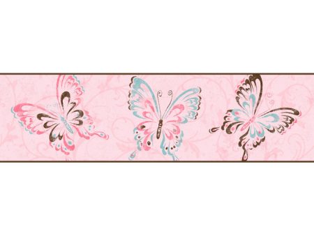 York Wallpaper BG1722B Border Portfolio II Butterfly Scroll Border Online Hot Sale