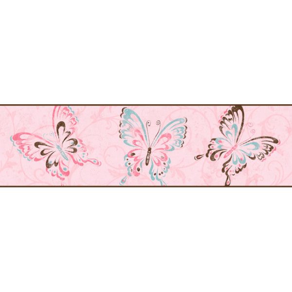 York Wallpaper BG1722B Border Portfolio II Butterfly Scroll Border Online Hot Sale