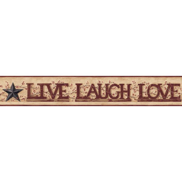 York Wallpaper YC3345BD Welcome Home Live, Laugh, Love Word Block Border Online Hot Sale