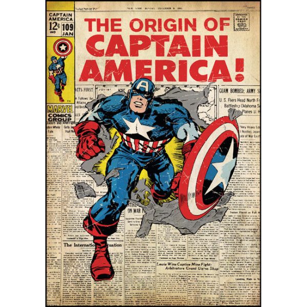 York Wallpaper RMK1646SLG Captain America Cover Poster Fashion