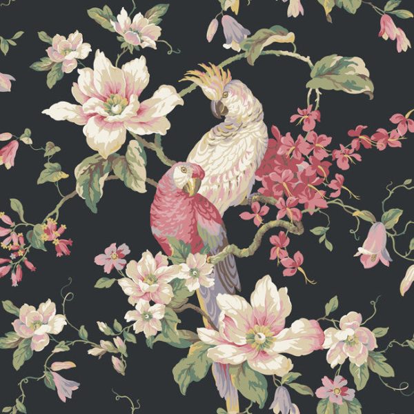 York Wallpaper AK7459 Ashford House Blooms Tropical Birds with Magnolias Cheap