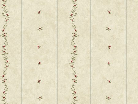 York YC3360 Welcome Home Mini Leaves Stripe Wallpaper Online