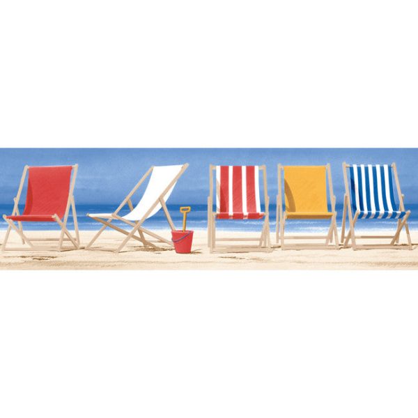 York Wallpaper BG1665BD Border Portfolio II Beach Chairs Border For Cheap