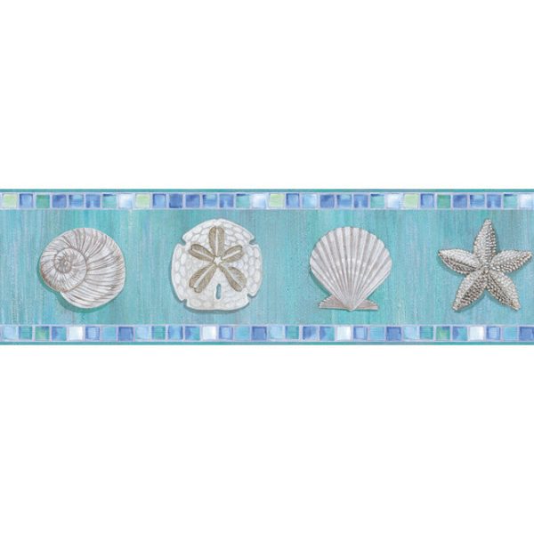 York Wallpaper BG1645BD Border Portfolio II Ocean Mosaic Border For Sale