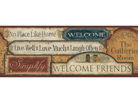 York Wallpaper CT1918BD Border Portfolio II Country Signs Border Cheap